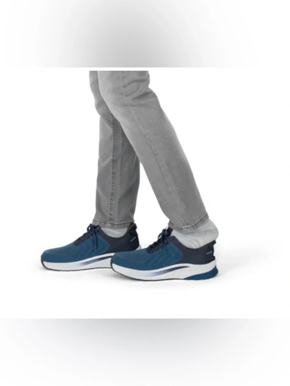 Men's Blue Knit Running Sneakers - Picture 4 of 16